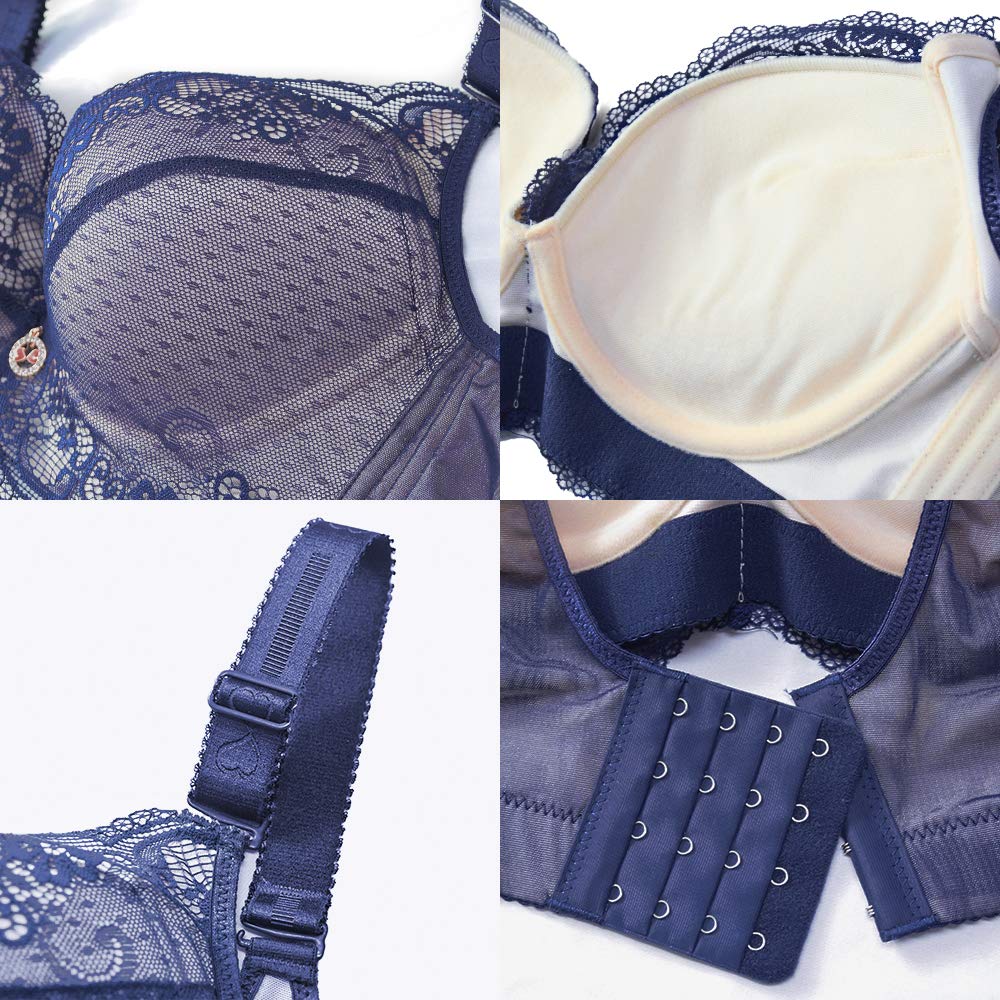 FallSweet Padded Push Up Lace Bras for 34A to 44C Underwire